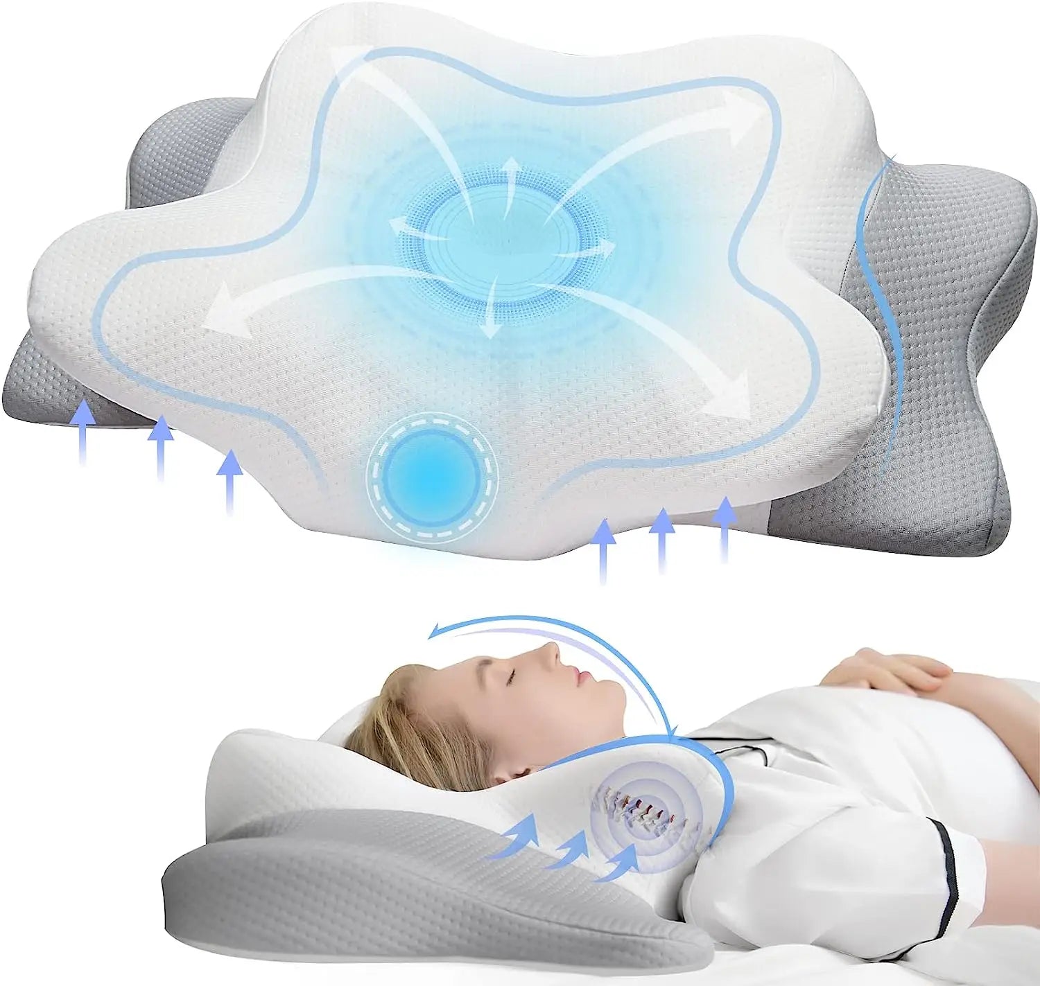 Ergonomic Memory Foam Pillow for Superior Neck Pain Relief.