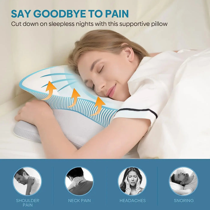 Ergonomic Memory Foam Pillow for Superior Neck Pain Relief.